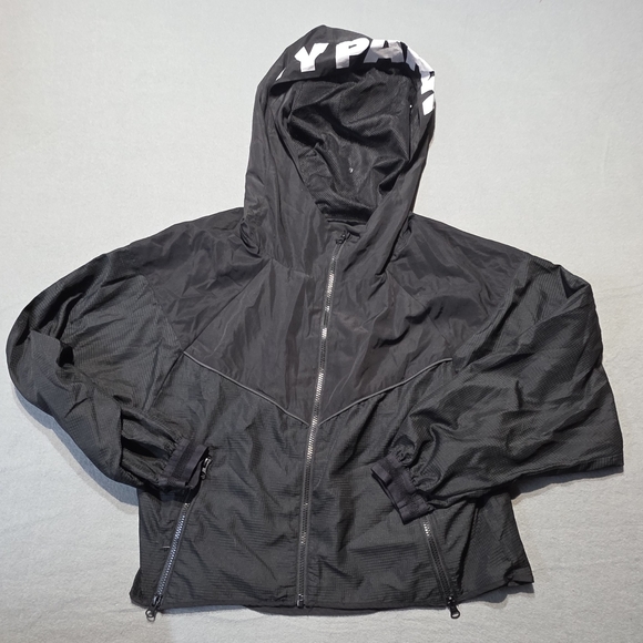 Ivy Park EUC Oversized Women's Black Hooded Jacket Size XS PTP 22 - Picture 2 of 6
